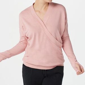 Zuda  Z-Knit Surplice Layering Top Pink Size XS
